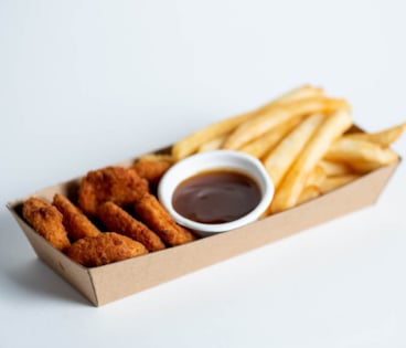 Chicken nuggets and fries with gravy from the cypress creek grill