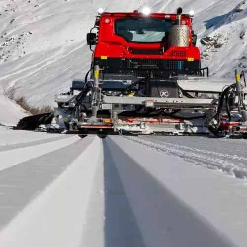Snow cat grooming nordic trails
